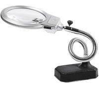 HWSY Lente d'Ingrandimento 10x 20x, Grande Supporto da Tavolo con 2 Lenti a LED Ingrandimento a Mani libere con Luce per Hobby Artigianato Lettura di ispezione Costruzione di Modelli Saldatura Lente