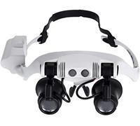 HWSY Lente d'Ingrandimento Lente d'Ingrandimento LED Lente d'Ingrandimento 10X 15X 20X 25X Doppio Occhio Gioielli Strumenti per la Riparazione di Orologi 8 Lenti LED Lanp Occhialini Cinturino