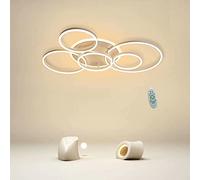 HWSY Plafoniera a LED creatività Moderna Lampada da Soffitto per 2 Soggiorno Lampadario per Camera da Letto a Cerchio Rotondo Marrone, 3000K-6500K Dimmerabile con Illuminazione a Soffitto per Interni