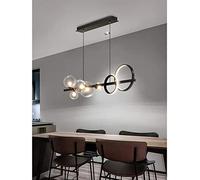 HWSY Sfere di Vetro nordiche Lampadario a soffitto a LED Lampada a Sospensione da Tavolo a LED Nera Decorazione Illuminazione per Interni Paralume a Bolle di Vetro Sala da Pranzo Negozio di Tessuti