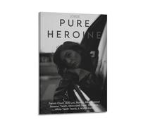 HWUEWQLERJI Lorde - Poster con album "Pure Heroine", decorazione artistica da parete in stile vintage, decorazione artistica da parete per soggiorno, camera da letto, 30 x 45 cm, con cornice