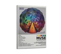 HWUEWQLERJI Muse - Poster con album The Resistance su tela, decorazione artistica da parete vintage, decorazione artistica da parete per soggiorno, camera da letto, 40 x 60 cm, con cornice