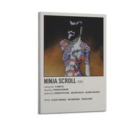 HWUEWQLERJI Ninja Scroll Movie - 2 poster, decorazione artistica da parete in stile vintage, stampa estetica su tela, decorazione per soggiorno, camera da letto, 20 x 30 cm, con cornice