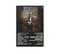 HWUEWQLERJI Poster artistico da parete con album "Man On The Moon II di Kid Cudi", decorazione artistica da parete in stile vintage, per soggiorno e camera da letto, 50 x 75 cm, senza cornice