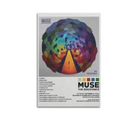 HWUEWQLERJI Poster Muse, album The Resistance su tela, decorazione artistica da parete vintage, decorazione artistica da parete per soggiorno, camera da letto, 40 x 60 cm, senza cornice