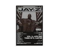 HWUEWQLERJI Vol. 3...Life and Times of S. Carter di Jay Z, poster artistico da parete vintage, decorazione artistica da parete su tela decorativa per soggiorno e camera da letto (50 x 75 cm) senza