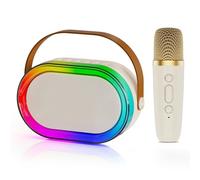 HWWR D35 Macchina Karaoke con 1 microfono senza fili, Con luci LED e Suono Magico