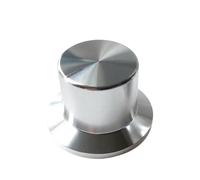 HWWW 1 pezzo 38X26X25mm in lega di alluminio massiccio manopola sferica for chitarra effetto potenziometro del volume amplificatore del suono manopola del tono(Silver)