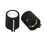 HWWW 5 pezzi 16x14 manopola for amplificatore di potenza for chitarra, potenziometro, foro interno 6,4 mm(Black)
