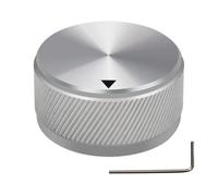 HWWW Manopola in lega di alluminio da 34 * 17 mm, manopola di controllo del potenziometro, volume audio, chitarra elettrica, basso, tipo a vite, 34 x 17 mm (dh)(Silver)