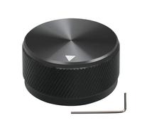 HWWW Manopola in lega di alluminio da 34 * 17 mm, manopola di controllo del potenziometro, volume audio, chitarra elettrica, basso, tipo a vite, 34 x 17 mm (dh)(Black)