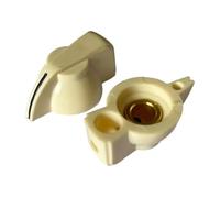 HWWW Manopola piatta in plastica a testa di pollo da 32 x 14 mm, for potenziometro, amplificatore di potenza, altoparlante, foro interno da 6,4 mm.(5)