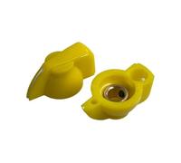 HWWW Manopola piatta in plastica a testa di pollo da 32 x 14 mm, for potenziometro, amplificatore di potenza, altoparlante, foro interno da 6,4 mm.(Yellow)