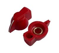 HWWW Manopola piatta in plastica a testa di pollo da 32 x 14 mm, for potenziometro, amplificatore di potenza, altoparlante, foro interno da 6,4 mm.(Red)