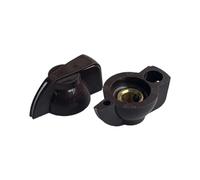 HWWW Manopola piatta in plastica a testa di pollo da 32 x 14 mm, for potenziometro, amplificatore di potenza, altoparlante, foro interno da 6,4 mm.(Chocolate)