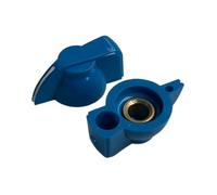 HWWW Manopola piatta in plastica a testa di pollo da 32 x 14 mm, for potenziometro, amplificatore di potenza, altoparlante, foro interno da 6,4 mm.(Blue)