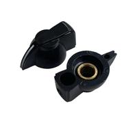 HWWW Manopola piatta in plastica a testa di pollo da 32 x 14 mm, for potenziometro, amplificatore di potenza, altoparlante, foro interno da 6,4 mm.(Black)