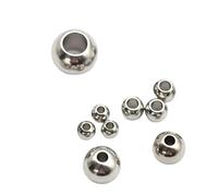 HWWW Sfera forata non filettata in acciaio inossidabile OD 2-20 mm con foro passante 1-6 mm for braccialetti fai da te, orecchini, accessori for la creazione di gioielli(5Pcs 8mm x 1.6mm)