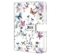HwxBen Diario elegante con lucchetto - A5, 244 pagine a righe, pelle PU di alta qualità, con chiusura a combinazione, ideale per journaling, riflessioni o diario di viaggio.