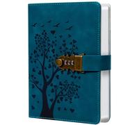HwxBen Diario Segreto A5 Blu Pavone con Lucchetto - 240 Pagine - Notebook con Blocco a Codice