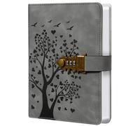 HwxBen Diario Segreto A5 Grigio con Lucchetto - 240 Pagine - Notebook per Note Private