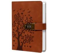 HwxBen Diario Segreto A5 Marrone con Lucchetto - 240 Pagine - Notebook Sicuro e Protetto