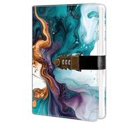 HwxBen Diario segreto con chiusura a codice - Formato A5, 244 pagine, copertina in pelle PU elegante, perfetto per scrivere pensieri, sogni, obiettivi o come diario da viaggio personale.