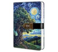 HwxBen Taccuino A5 244 pagine con lucchetto a combinazione, copertina rigida e design elegante, protegge i tuoi scritti privati, perfetto per scrivere, disegnare o organizzare le tue idee in modo