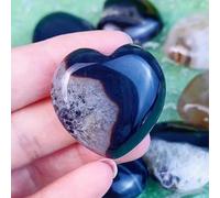 HWXMUGLXL Beautiful Crystal Black Agate Love geode Home Decoration Polished Decorative Gift Gemstone Stone