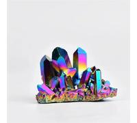 HWXMUGLXL Beautiful Metal Colour Aura Angel Crystal Cluster Titanium Coating Quartz Ornaments (Size : 100-140g) Gemstone Stone