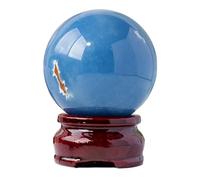 HWXMUGLXL Blue Angel Crystal Ball with Stand Stones Gemstone Quartz Divination Sphere Feng Shui Crafts Household Desktop Decoration,40~45mm Gemstone Stone