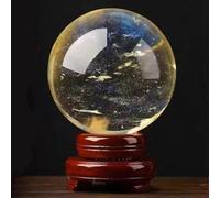 HWXMUGLXL Citrine Crystal Sphere Ball, Feng Shui Transparent Quartz with Holder for Wealth And Protect The House, ball-40~50mm Gemstone Stone