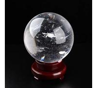 HWXMUGLXL Crystal Ball Decor Smelting Quartz Balls White Sphere with Wooden Stand Clear Gaze Fortune Telling for Divination,15cm/5.9in Gemstone Stone