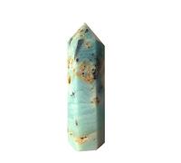 HWXMUGLXL Crystal Hexagonal Point Wand Sky Blue Column Gemstone Polished Stone Home Decoration (Size : 10-11cm) Gemstone Stone