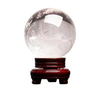 HWXMUGLXL Crystal Sphere with Stand, Clear Quartz Ball, Witchcraft Magical Accessory for Gifts Family Decorative, Home Office Decor,11cm Gemstone Stone