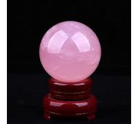 HWXMUGLXL Decorative Rose Quartz Crystal Stone Ball Figurines Ornament Rock Sphere Home Office Decor Gift Prop with Stand,3cm Gemstone Stone