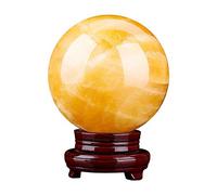 HWXMUGLXL Feng Shui Ornaments Crystal Ball/Photography Ball Topaz Office Auspicious Stone Carving Gift Decoration for Photography (12cm) Gemstone Stone