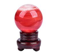 HWXMUGLXL Glass Ball Decorative Sphere of Red Crystal Bola with of Support Crystals for Home Decoration,50~60mm Gemstone Stone