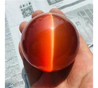 HWXMUGLXL Red Cats Eye Crystal Ball Divination Stone Photography Decoration (Size : 8cm) Gemstone Stone