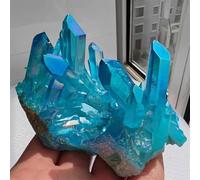 HWXMUGLXL Stone Sky Blue Flame Quartz Crystal Ring Cluster Aquarium Wedding Decor(80-100g) Gemstone Stone