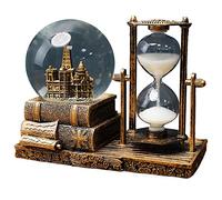 HWXMUGLXL Vintage Crystal Ball Hourglass Ornaments, with Base, Timer, Time Decoration, Table (Vintage Copper),Gold A Gemstone Stone