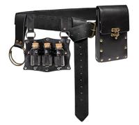 HWXZUUO Caspa della Cintura Rinascimentale, Busta a Cinghia Medievale Vintage Regolabile con Bottiglie di Pozione per Il Costume di Halloween COSTUTTO COSTUMENTO Accessorio di Costume, Pirata, Pelle