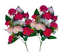 HWXZUUO Fiori Artificiali 2 mazzi di Carne di Garofano Bouquet 14 '' Primavera, Fiore di Garofano Artificiale per arrangiamenti Floreali Anniversario Decorazioni Nuziali