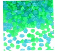 HWXZUUO Glow in The Dark Pebbles 300Pcs Resin Reusable Oval Small Luminous Cobblestones Decorative Blue Green Glowing Rocks for Garden Walkway Bonsai Aquarium