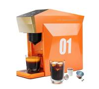 HWYYLXS Macchina per caffè Espresso 19 Bar, Macchina per caffè Monodose, Macchina per caffè A Capsule con Serbatoio dell'Acqua da 800 Ml, Controllo Touch Intelligente, Uso Domestico E Ufficio Grey
