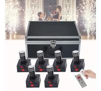 HWYYLXS System di sparo fuochi d'artificio, Macchina per fuochi d'artificio da palco, Base Opzionale 4/6/8/10/12, Alimentato a Batteria, Ecologico, per Feste di Matrimonio,6Base