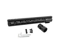 HWZ 7" 9" 10" 12" 13.4" 15" 17" inch AR15 Free Float for Mlok Compatible Keymod Handguard for Hunting Trail Tactical Rifle Scope Mount w Steel Nut (13.4''-Black)