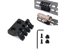 HWZ for Mlok Compatible Offset Mount, 3 Slot Aluminum 45 Degree Offset Light Optic Sight Picatinny Mount Section for Mlok Compatible