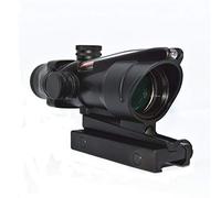 HWZ Tactical Hunting 4X32 ACOG Red or Green Fiber Chevron Reticle Optics Red or Green Illuminated Rifle Scope for Shooting (Red)