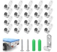 HX-pyahgtv - Set da 20 ganci per teloni e rete, con 40 viti e tasselli, per rimorchi auto, accessori per sponde e fissaggio di reti e teloni, in acciaio inossidabile, 49x16x2mm